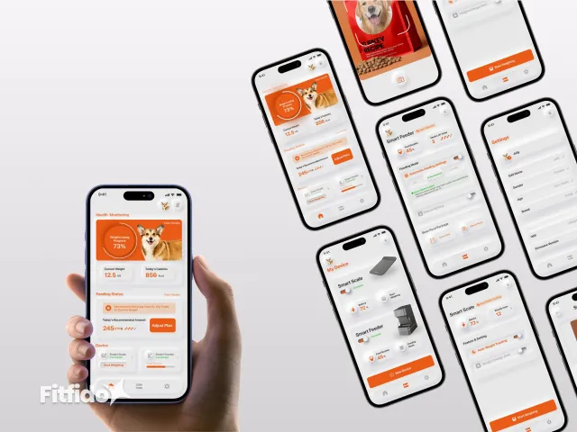 Mobile app screens