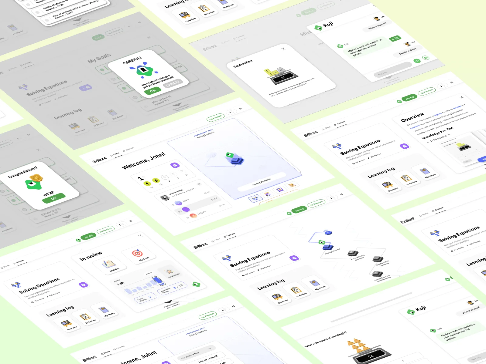 Redesigned lesson screens